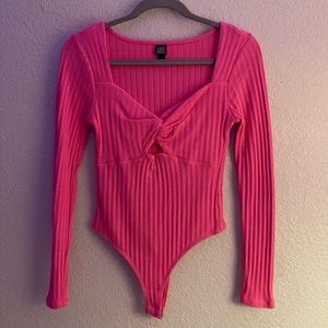 Barbie pink bodysuit with twist style
